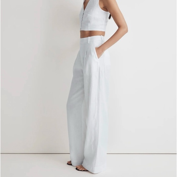 NWT Madewell Harlow Linen Wide Leg Pant size 0 - Picture 3 of 7